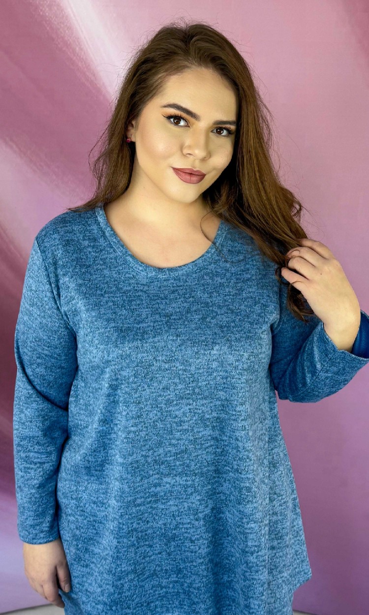 Bluza din tricot la baza gatului bleo