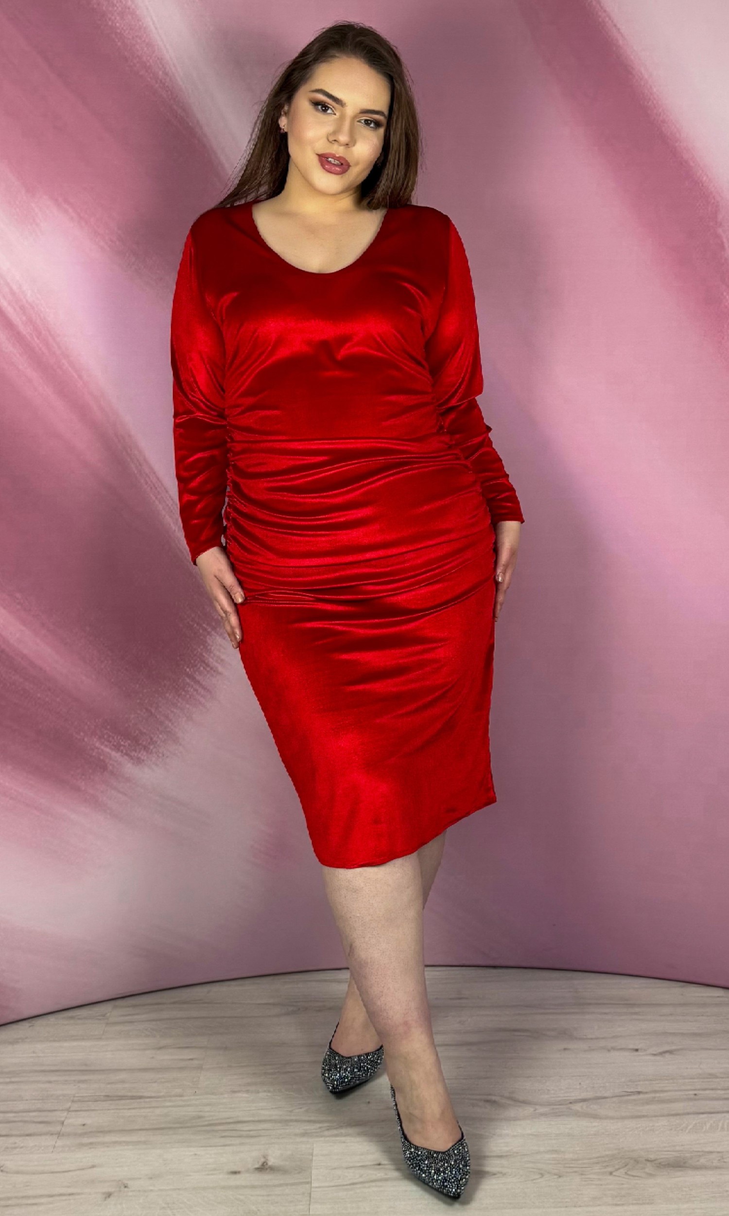 Rochie KIRA din catifea rosie