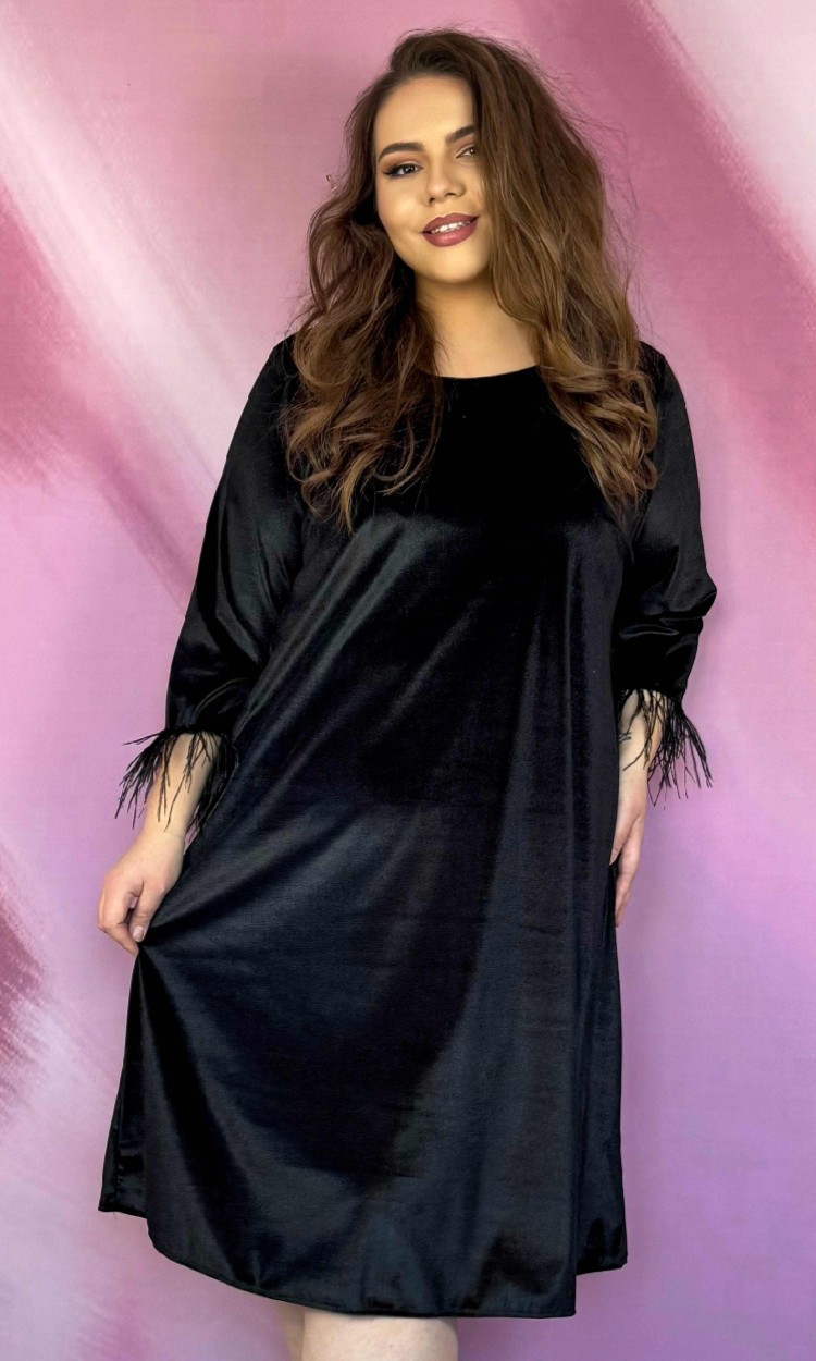 Rochie KRIS din catifea neagra