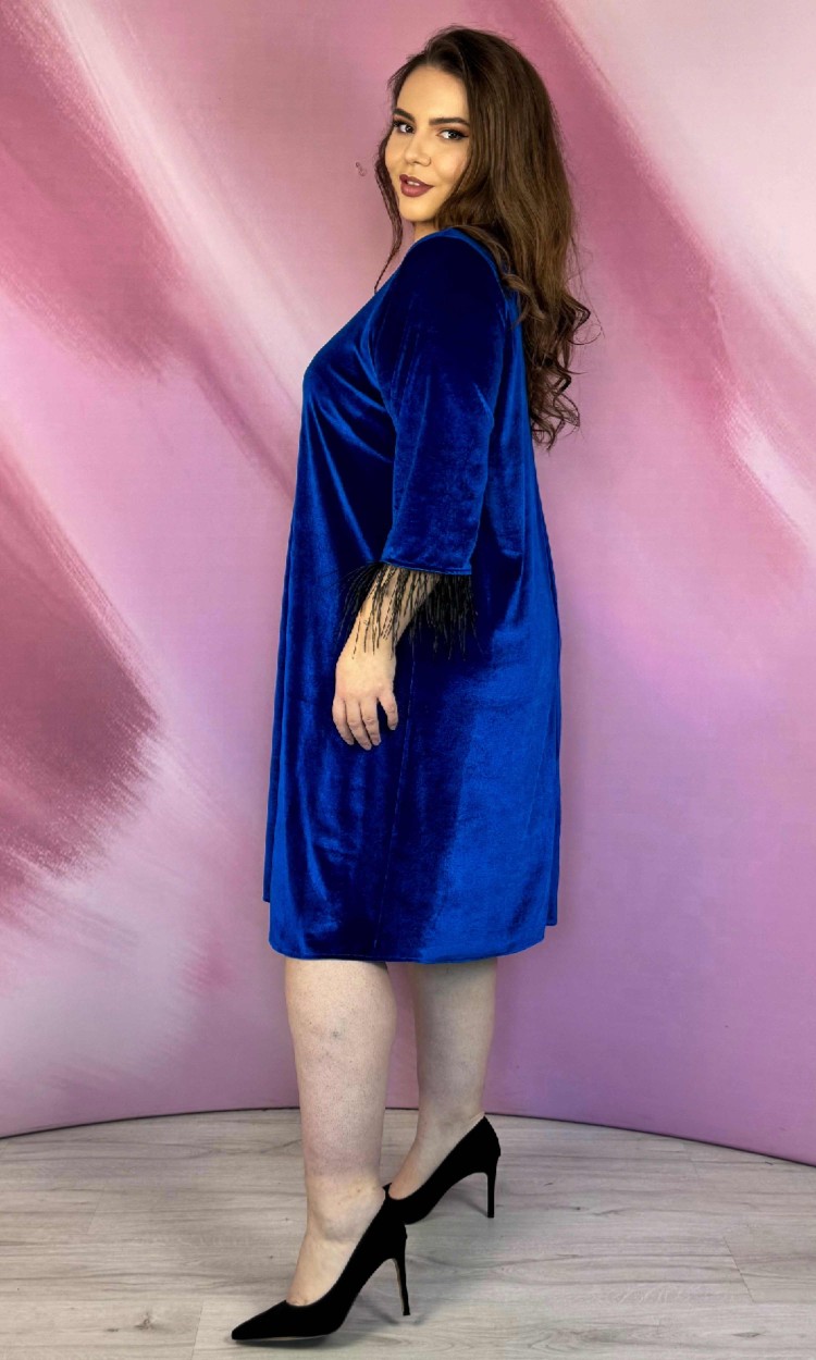 Rochie KRIS din catifea albastra