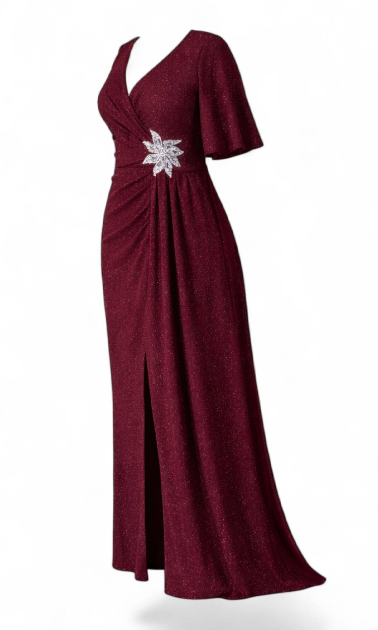 Rochie Yasmin lunga bordo