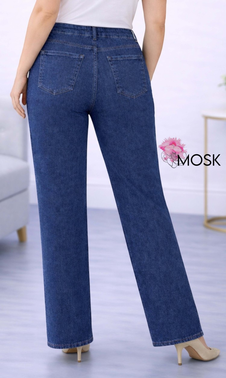 Blugi drepti cu pietre bleumarin