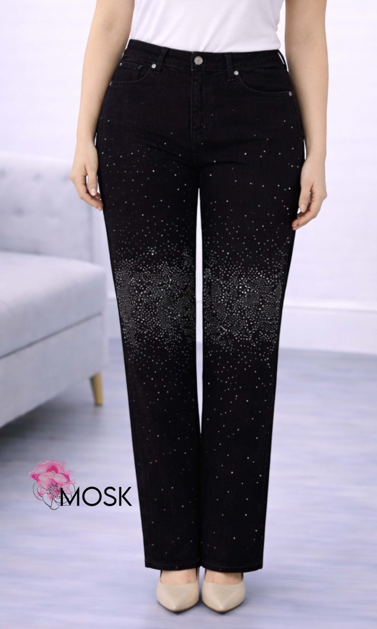 Blugi drepti cu pietre negri