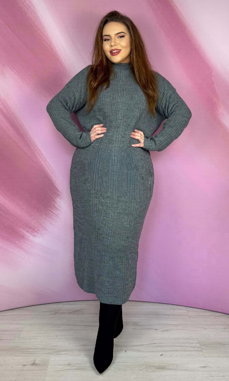 Rochie tricotata Model 1 gri