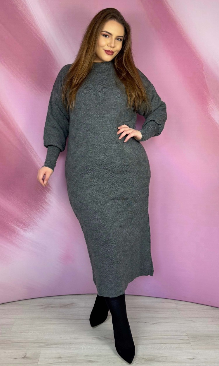 Rochie tricotata model 2 gri