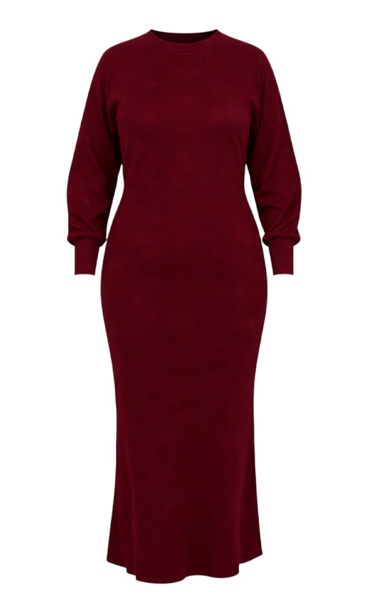 Rochie tricotata model 2 bordo