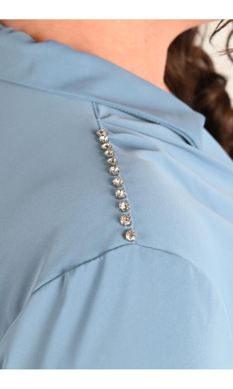 Camasa bleo din voal cu pietre