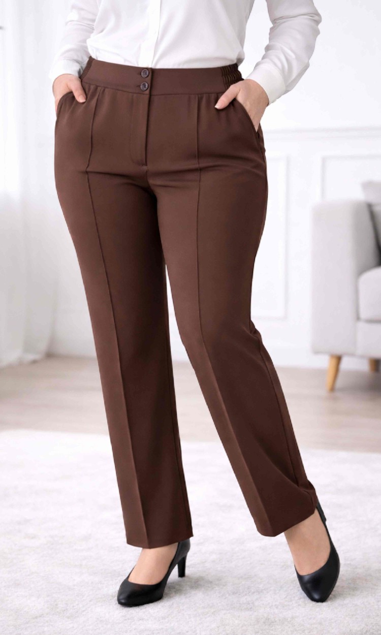 Pantalon clasic din stofa premium maro