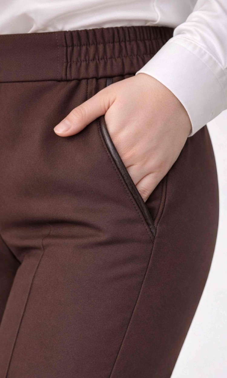 Pantalon clasic din stofa premium maro