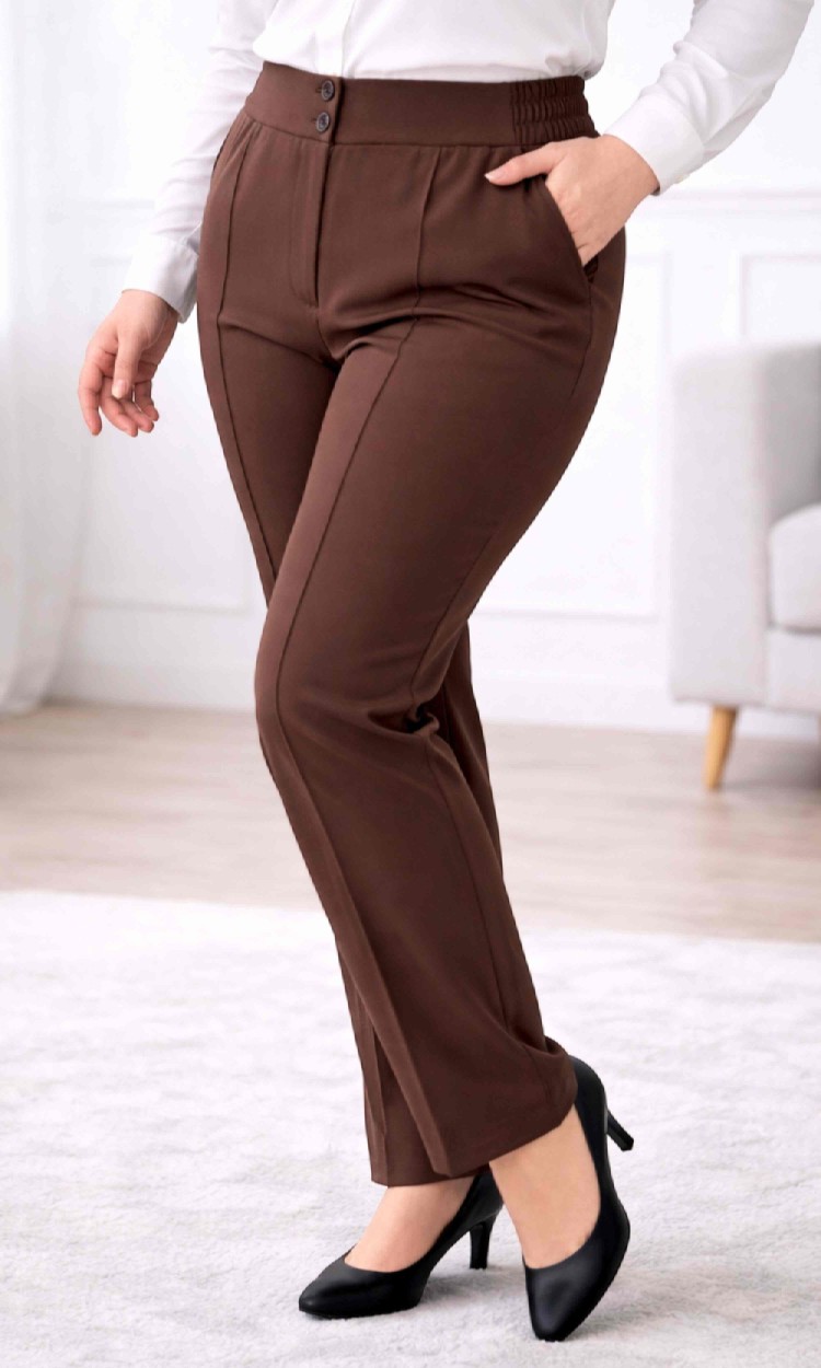 Pantalon clasic din stofa premium maro