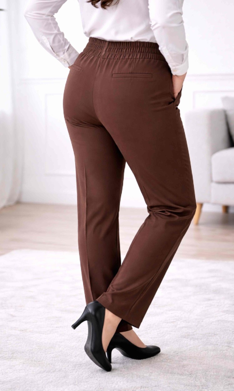 Pantalon clasic din stofa premium maro