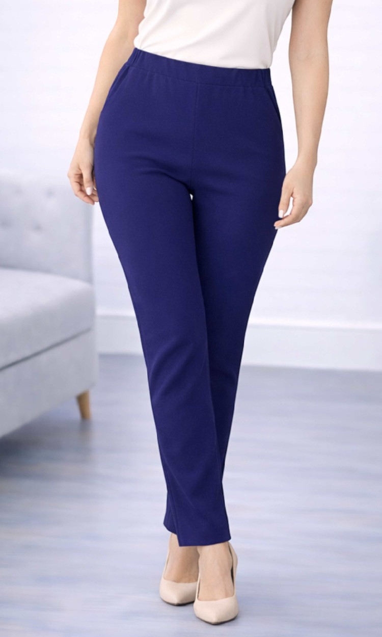 Pantalon conic din crep