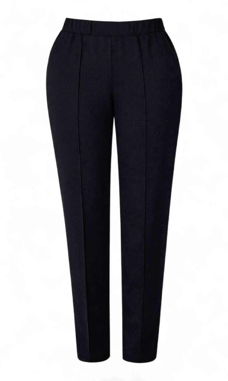 Pantalon conic cu dunga din crep