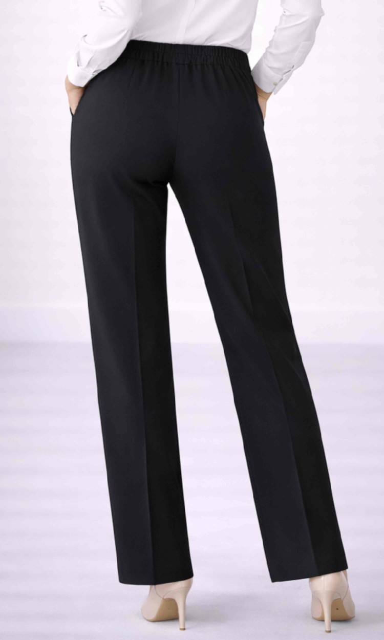 Pantalon elegant drept din stofa barbi