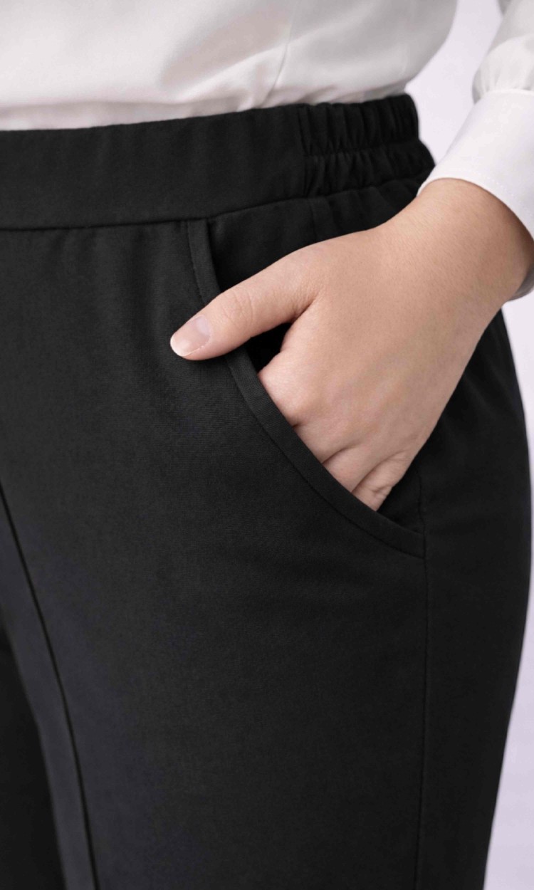 Pantalon elegant drept din stofa barbi