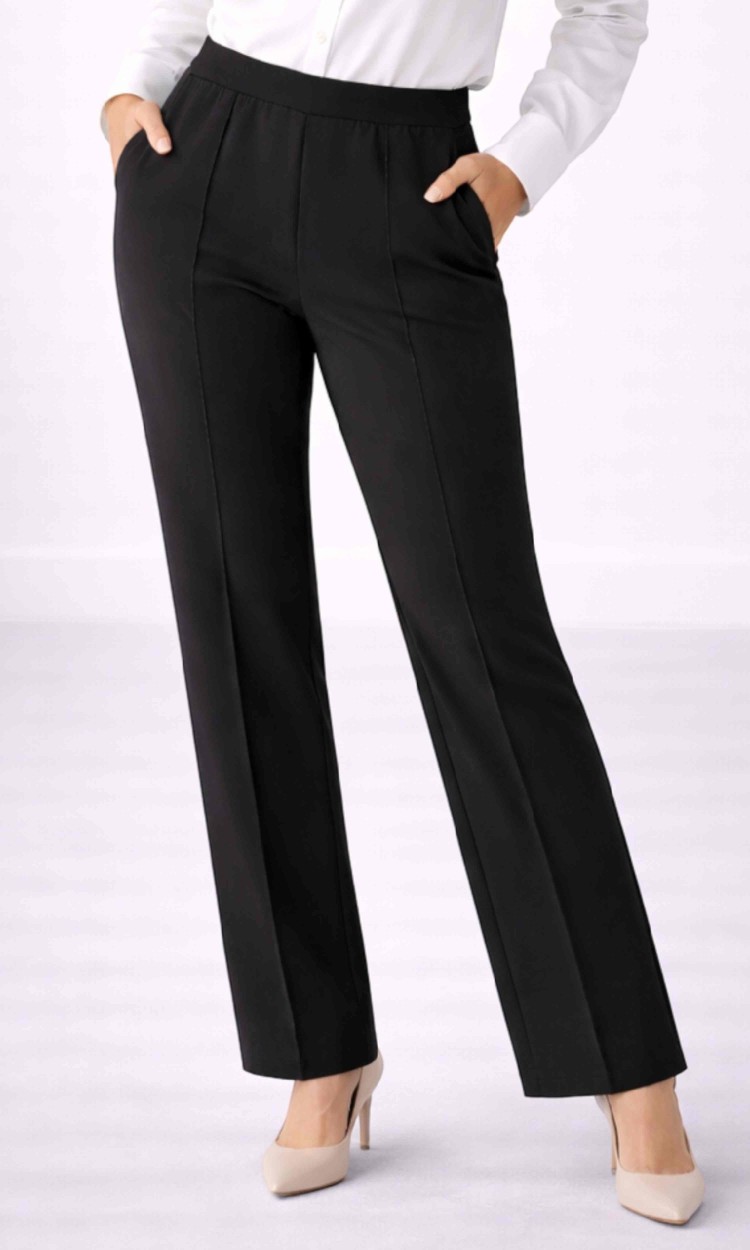 Pantalon elegant drept din stofa barbi