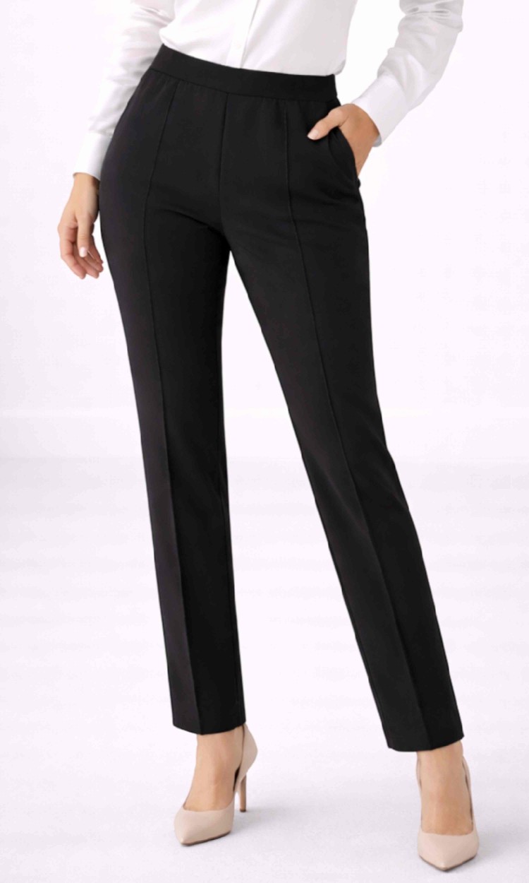 Pantalon elegant conic din stofa barbi