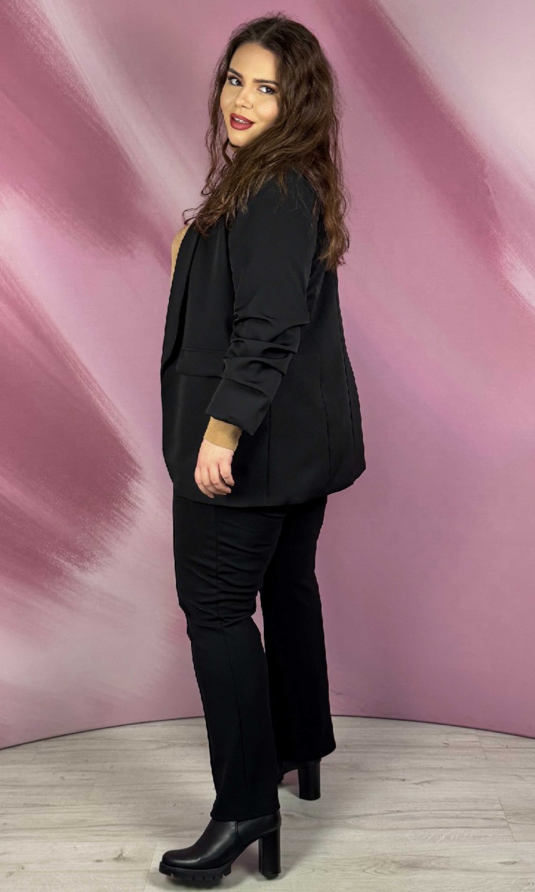 Sacou cu maneci incretite negru