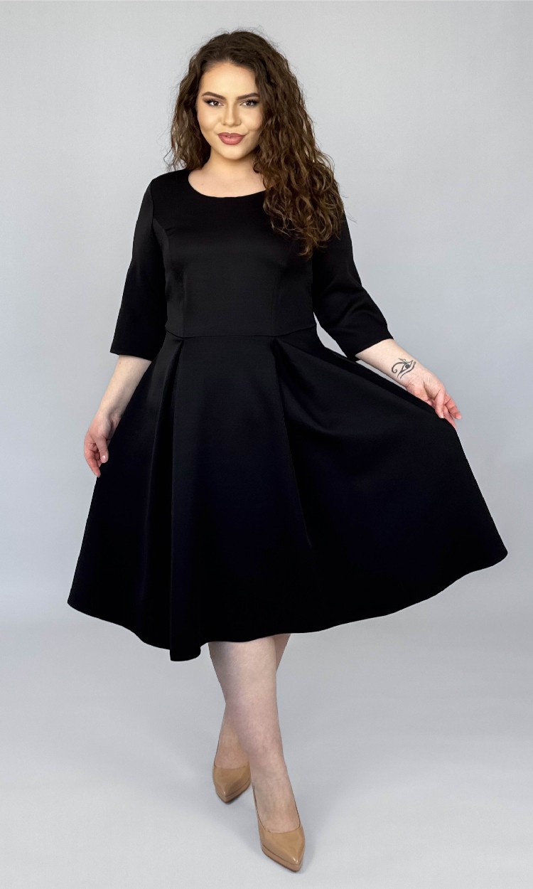 Rochie eleganta din stofa elastica cu fald