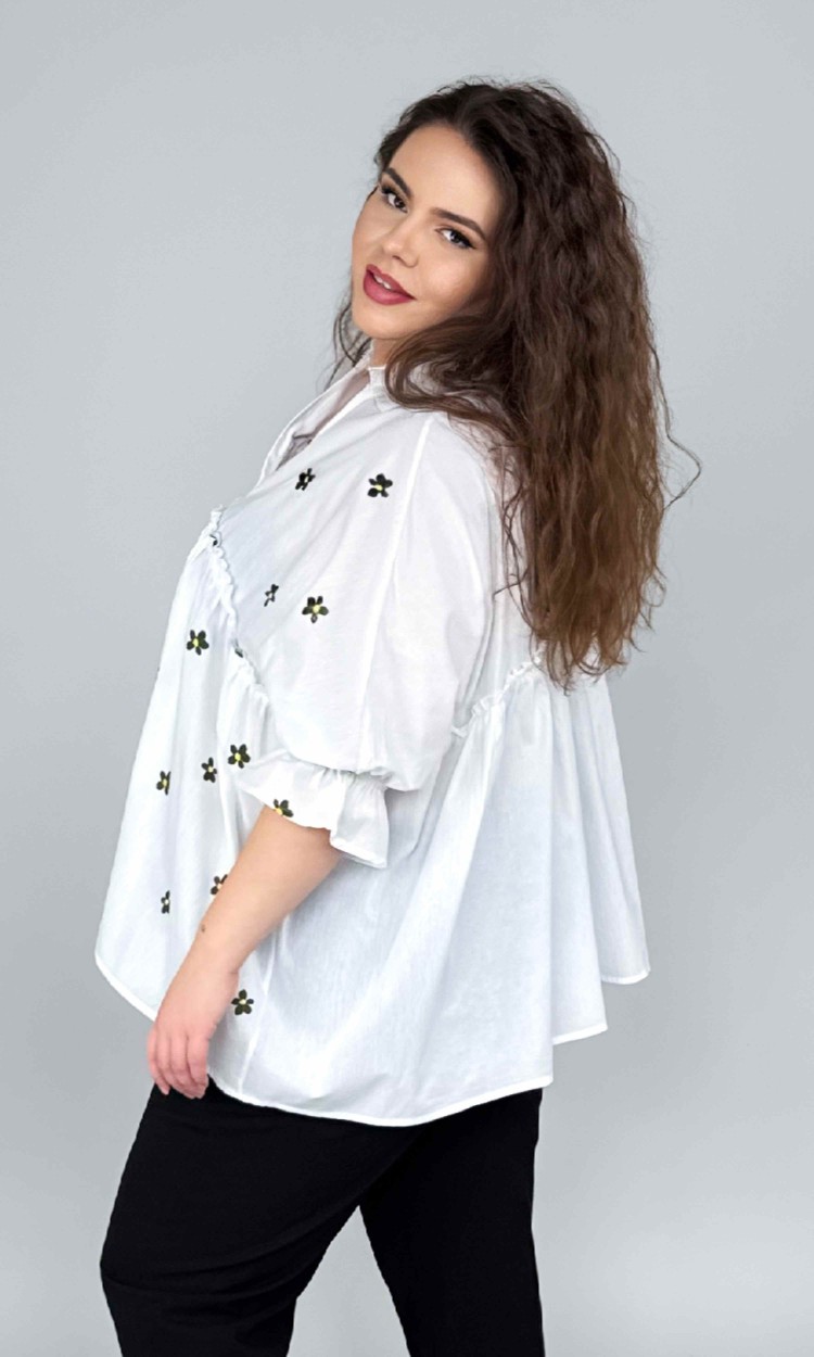 Camasa din bumbac cu volan