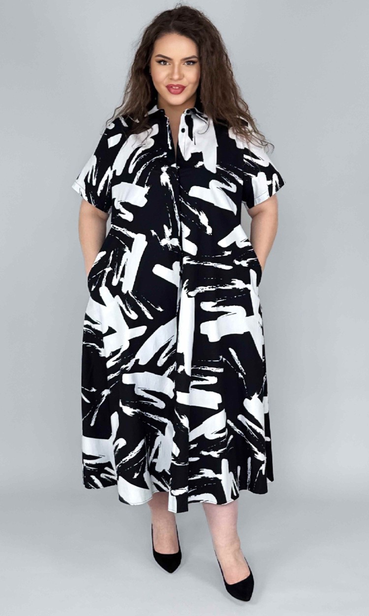 Rochie tip camasa cu imprimeu