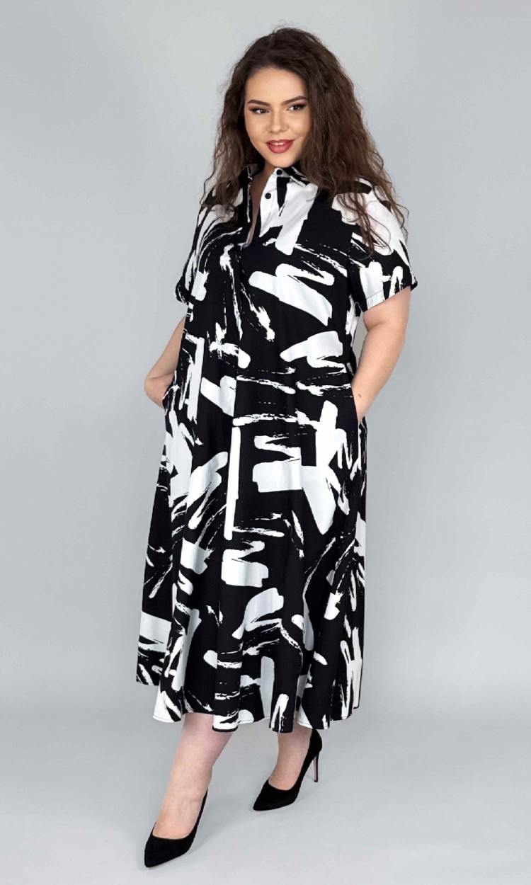 Rochie tip camasa cu imprimeu