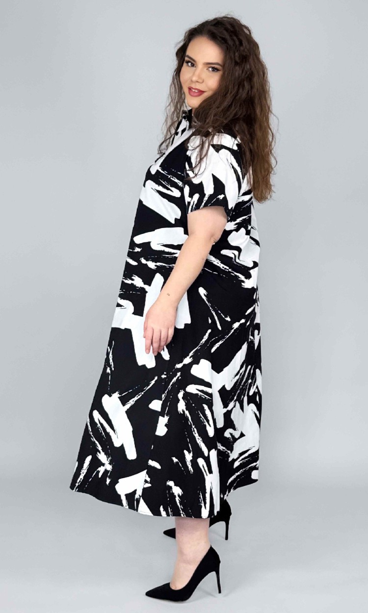 Rochie tip camasa cu imprimeu