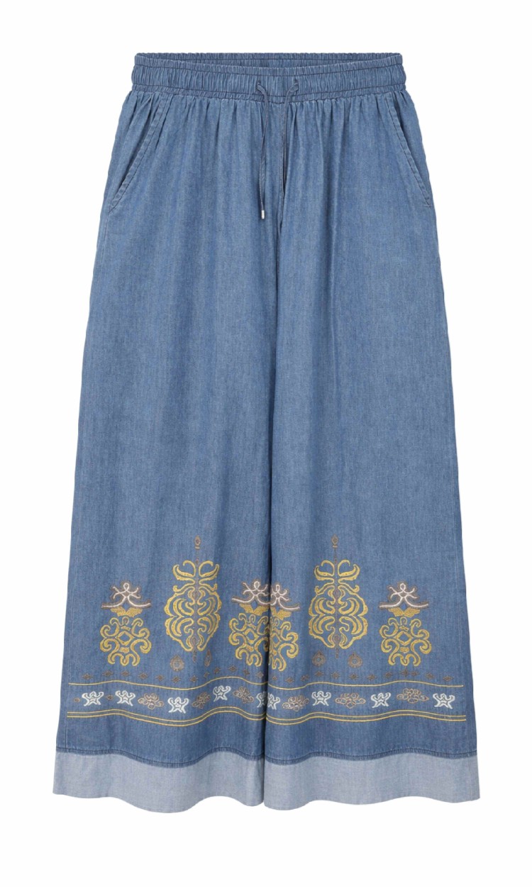 Pantalon lejer cu broderie