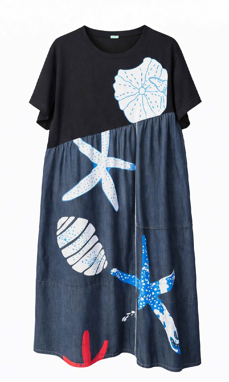 ROCHIE DIN BUMBAC CU MOTIVE MARINE