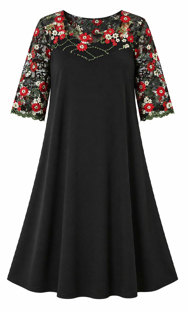 Rochie midi semiclos cu dantela